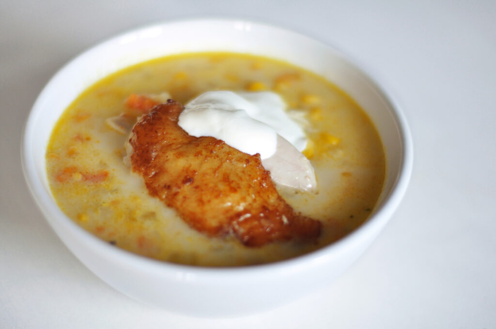 Chicken Corn Chowder - Eintopf mit Mais und Brathähnchen