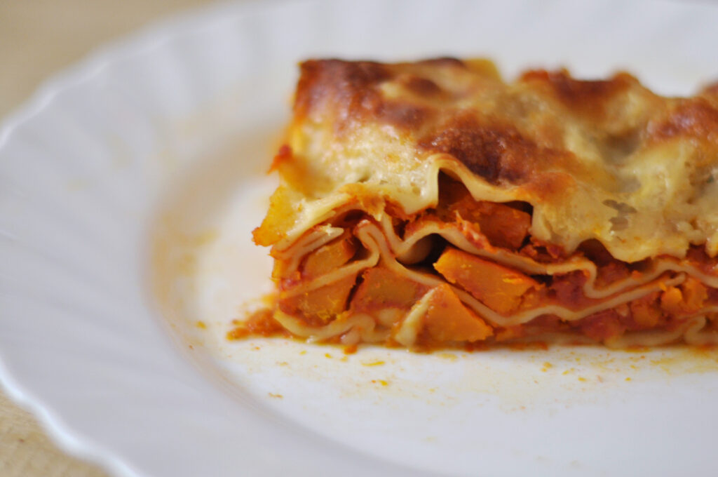 Kürbislasagne mit Harissa