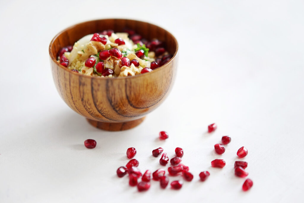 Taboulé mit Knollensellerie, Fenchel und Granatapfel
