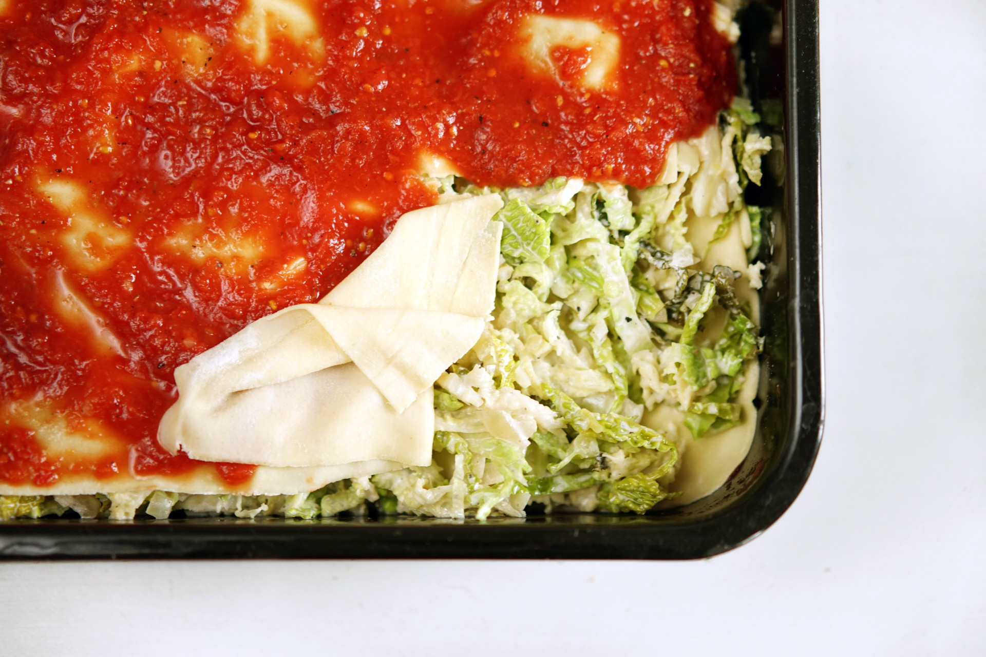 „Wirsing-Tomaten-Lasagne